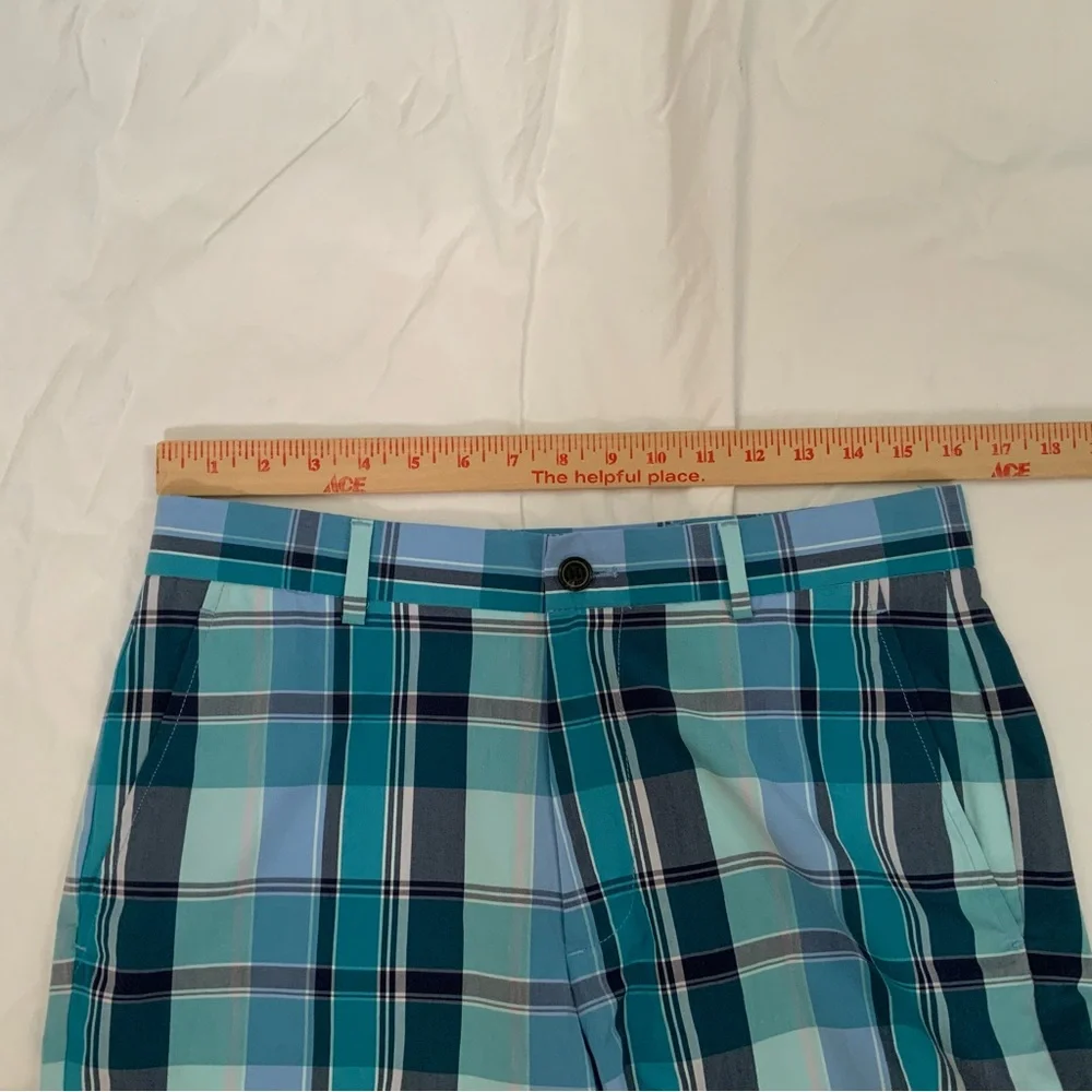 Brooks Brothers Shorts Men’s Size 32 Blue Plaid Chino Beach Boat Preppy Golf New